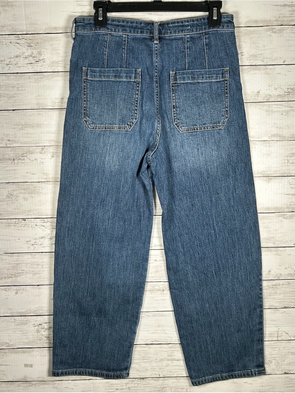 Pilcro High-Rise Relaxed Wide-Leg Cropped Slight Barrel Jeans 28 Petite - Picture 3 of 7